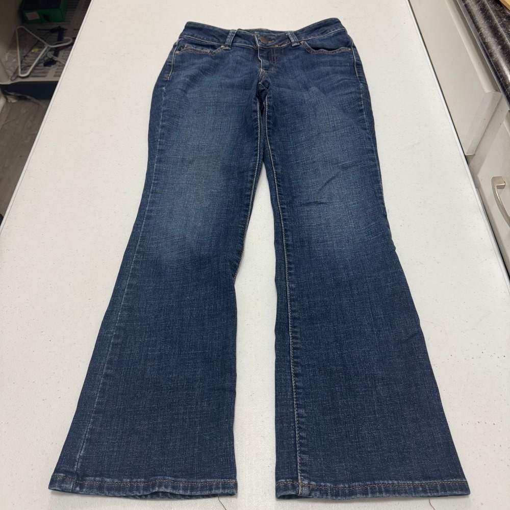 Lee Modern‎ Series Curvy Fit Bootcut Jeans Dark Wash Studded Back Pockets 28x27